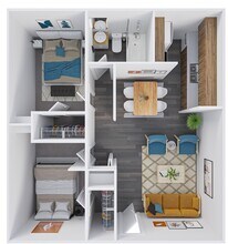 Two Bedroom One Bath 253 floor plan